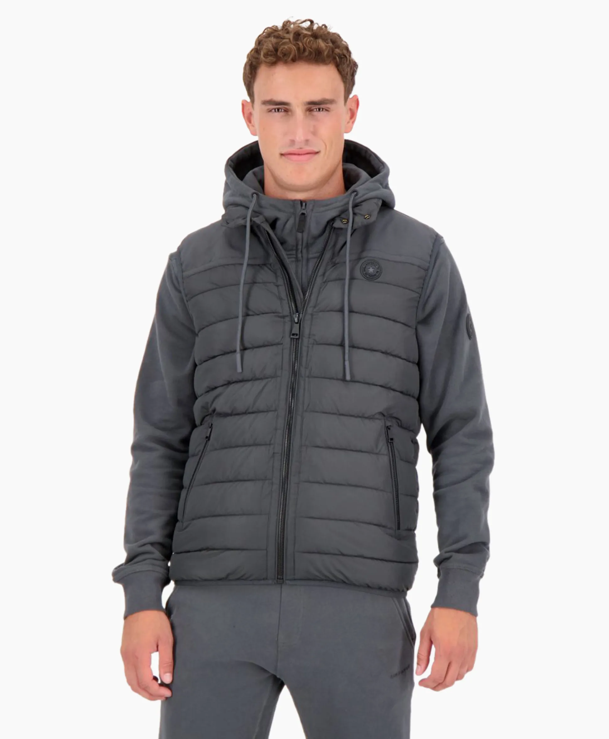 Cheap Bodywarmer Padded Donkergrijs Heren Jassen