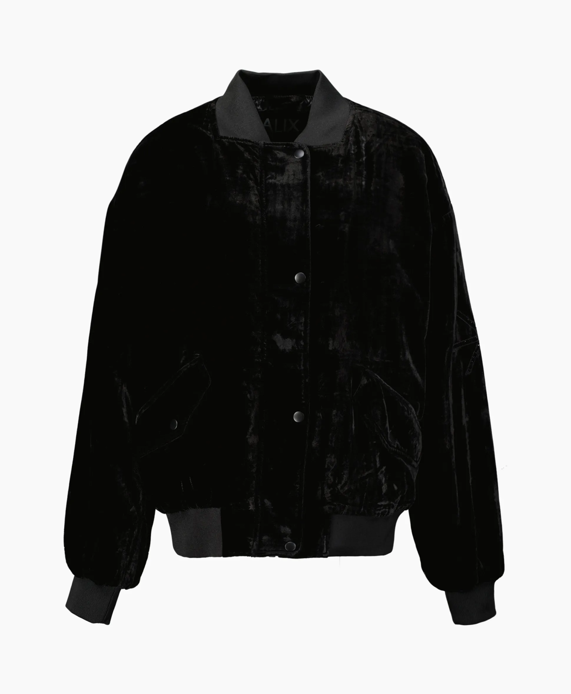 Cheap Bomberjack Ladies Woven Oversized Velvet Zwart Dames Jassen
