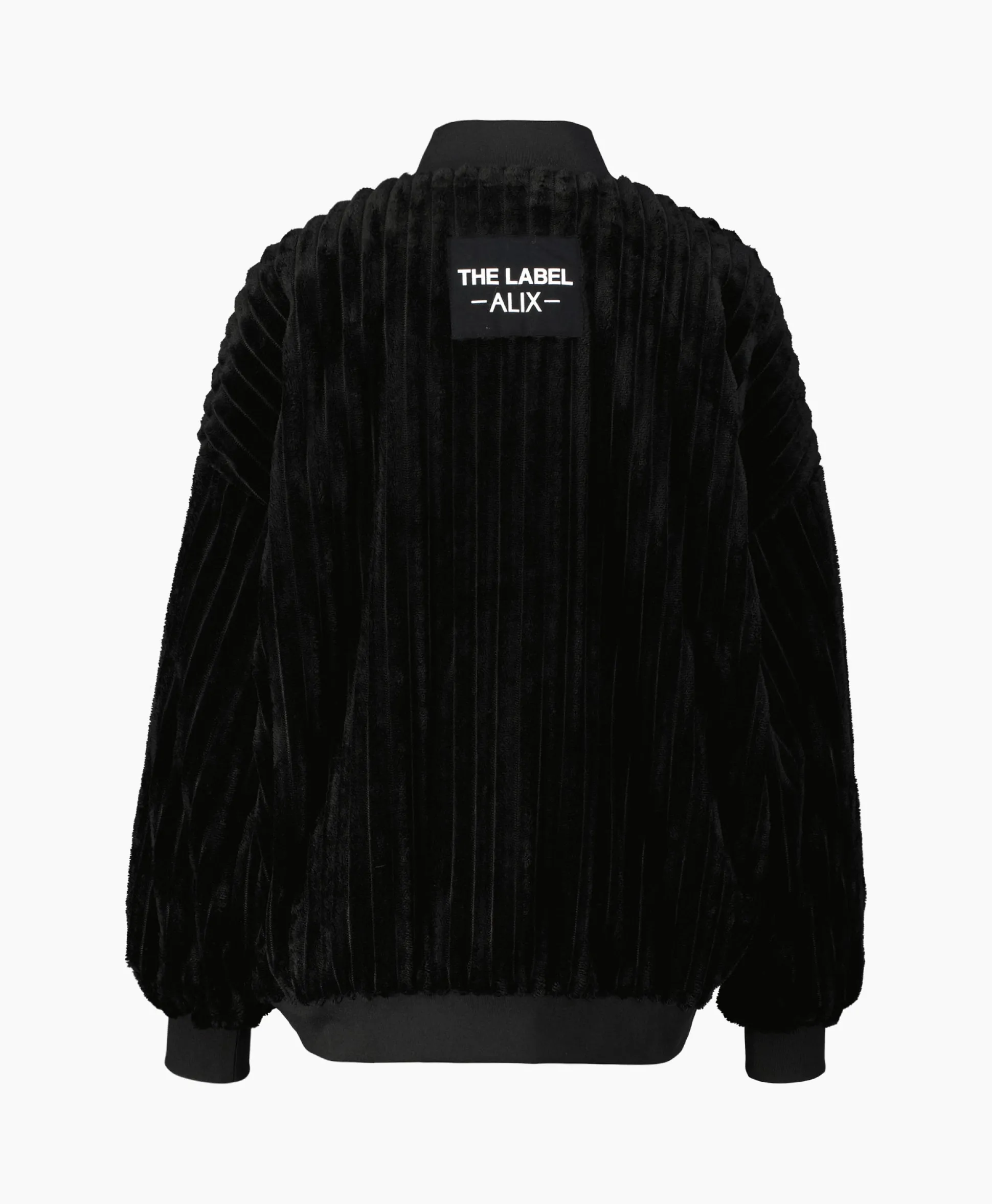 Outlet Jack Woven Rib Fur Bomber Zwart Dames Jassen