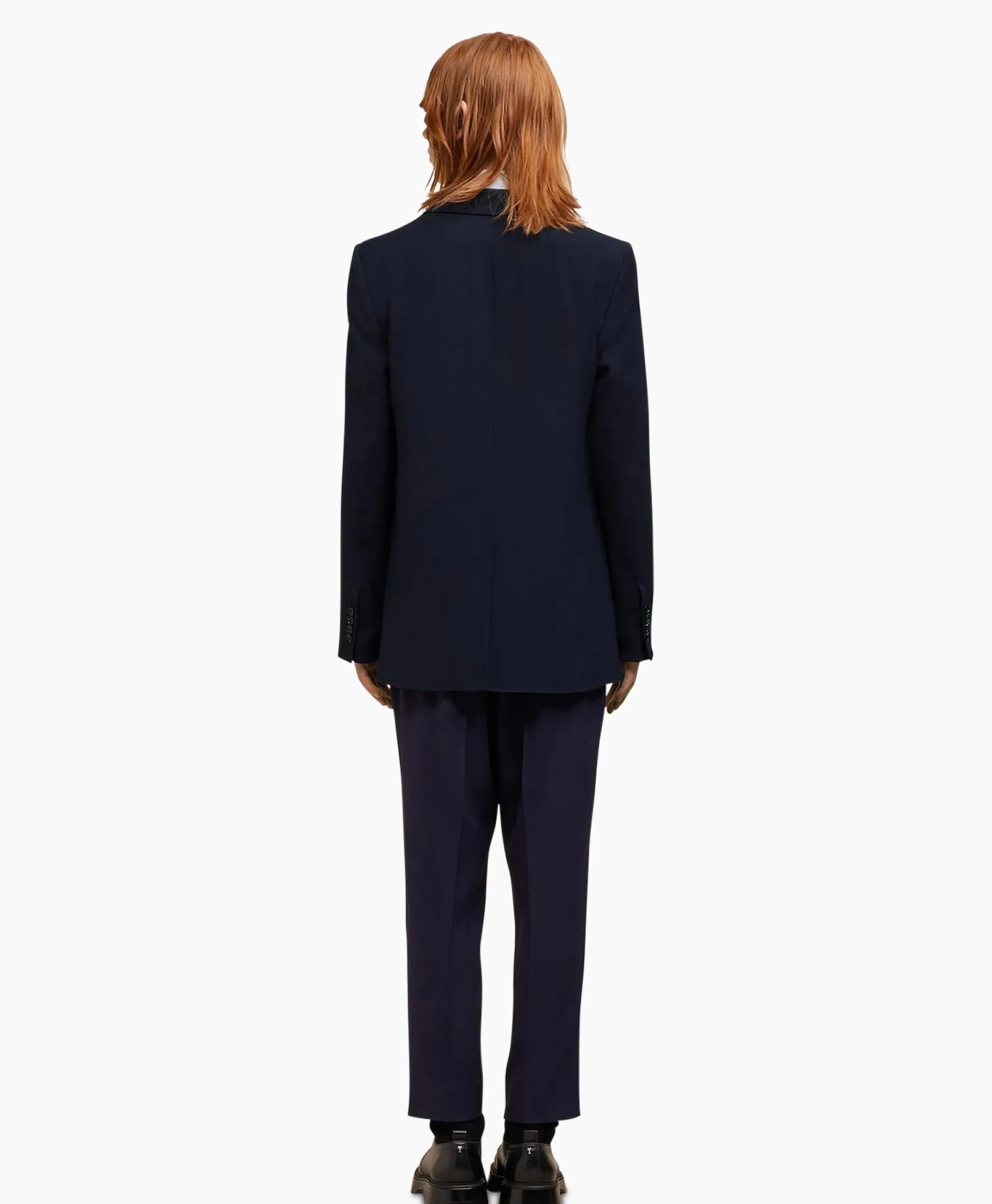 Flash Sale Jack Two Buttons Wool Viscose Twill Donker Blauw Heren Jassen