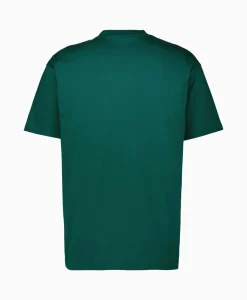 Outlet T-Shirt S/S Cat Sticker Organic Cotton Groen Heren T-Shirts