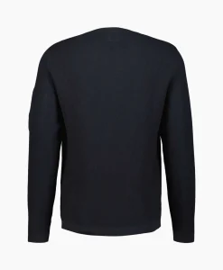 New Pullover Sea Island Lens Ribbed Knit Donker Blauw Heren Truien