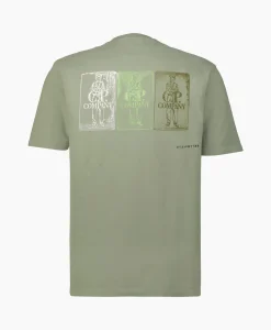 Cheap T-Shirt Korte Mouw Jersey Artisinal Three Cards Groen Heren T-Shirts