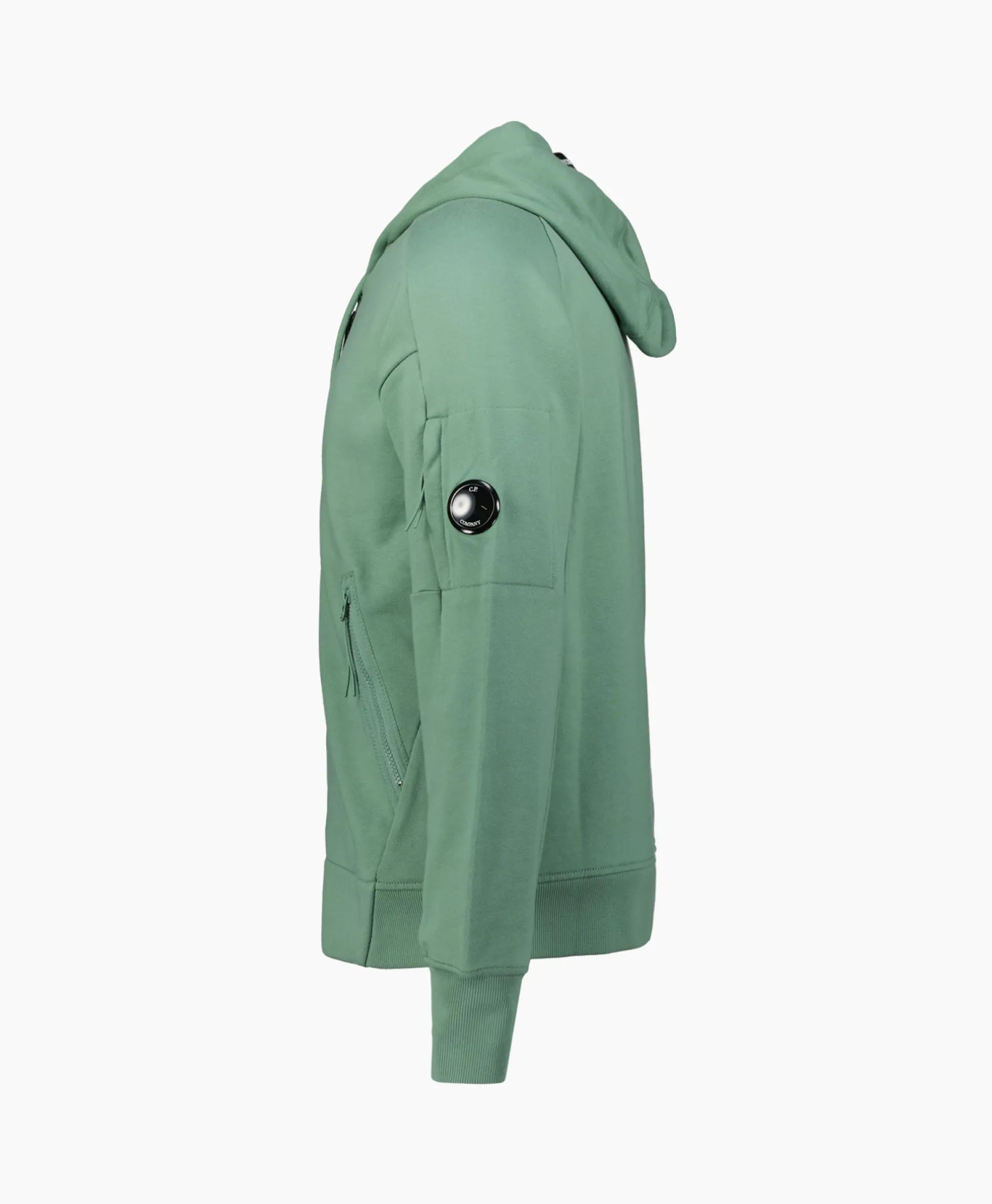 Hot Vest Diagonal Raised Fleece Zipped Groen Heren Vesten