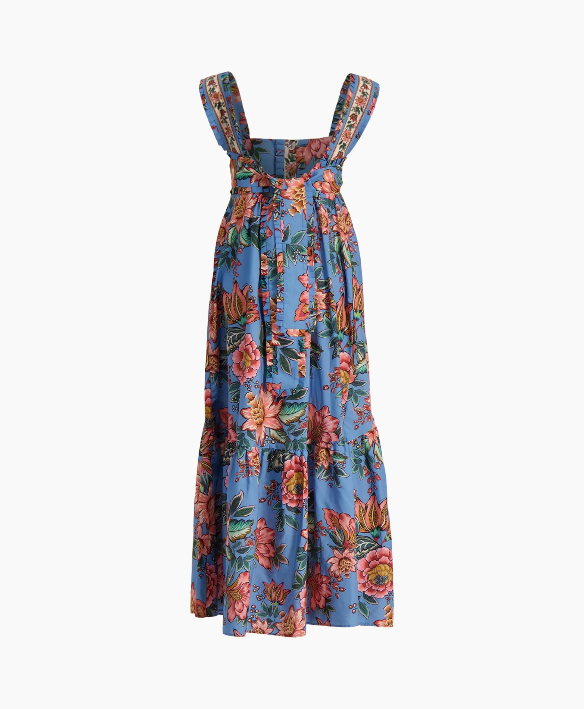 Cheap Maxi Jurk Wonderful Bouquet Blue Sleeveless Blauw Dames Bruiloftskleding