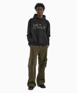 Sale Flaneur Hoodie Botanical Zwart Heren Truien