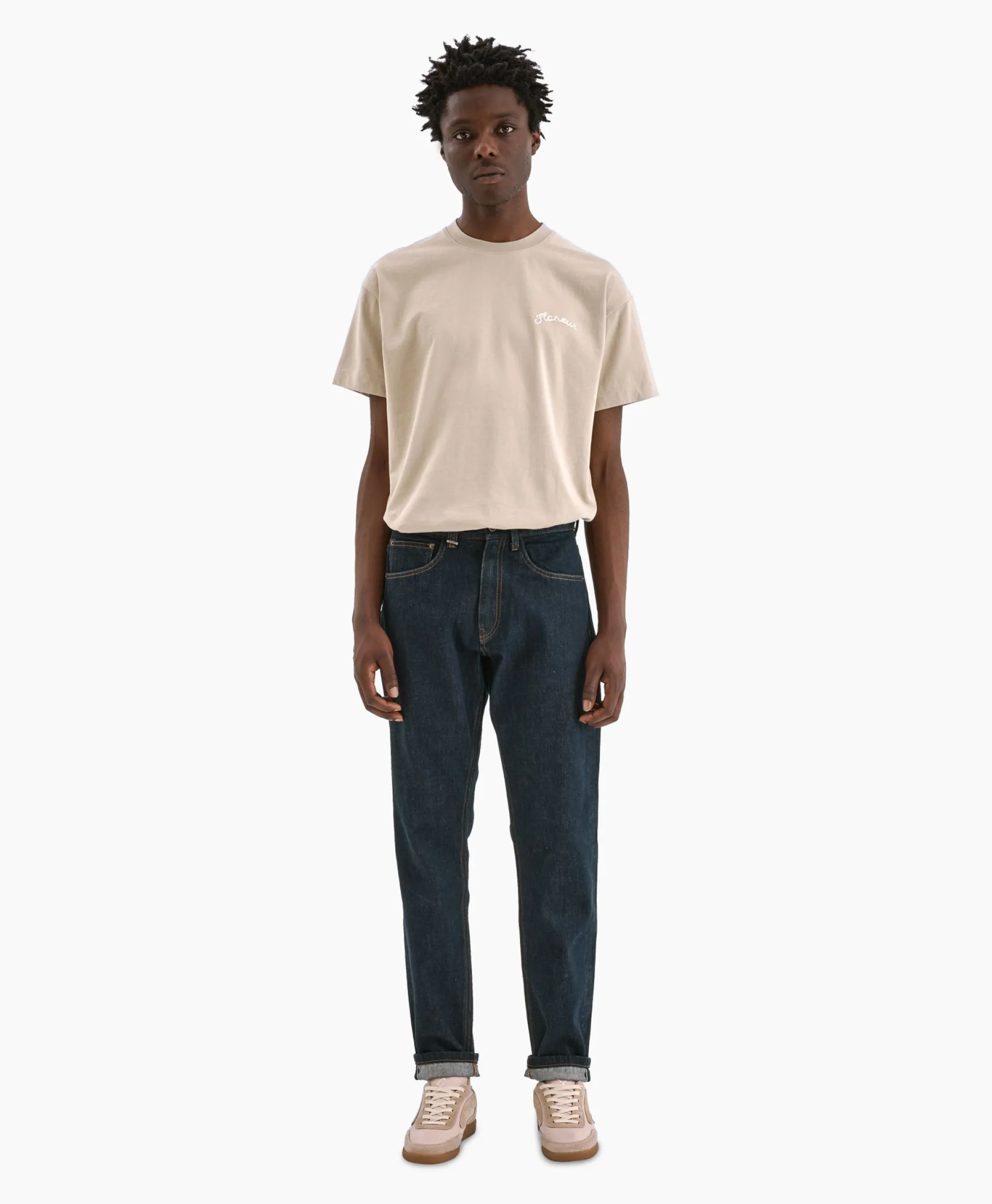 Sale Flaneur T-Shirt Korte Mouw Signature Beige Heren T-Shirts