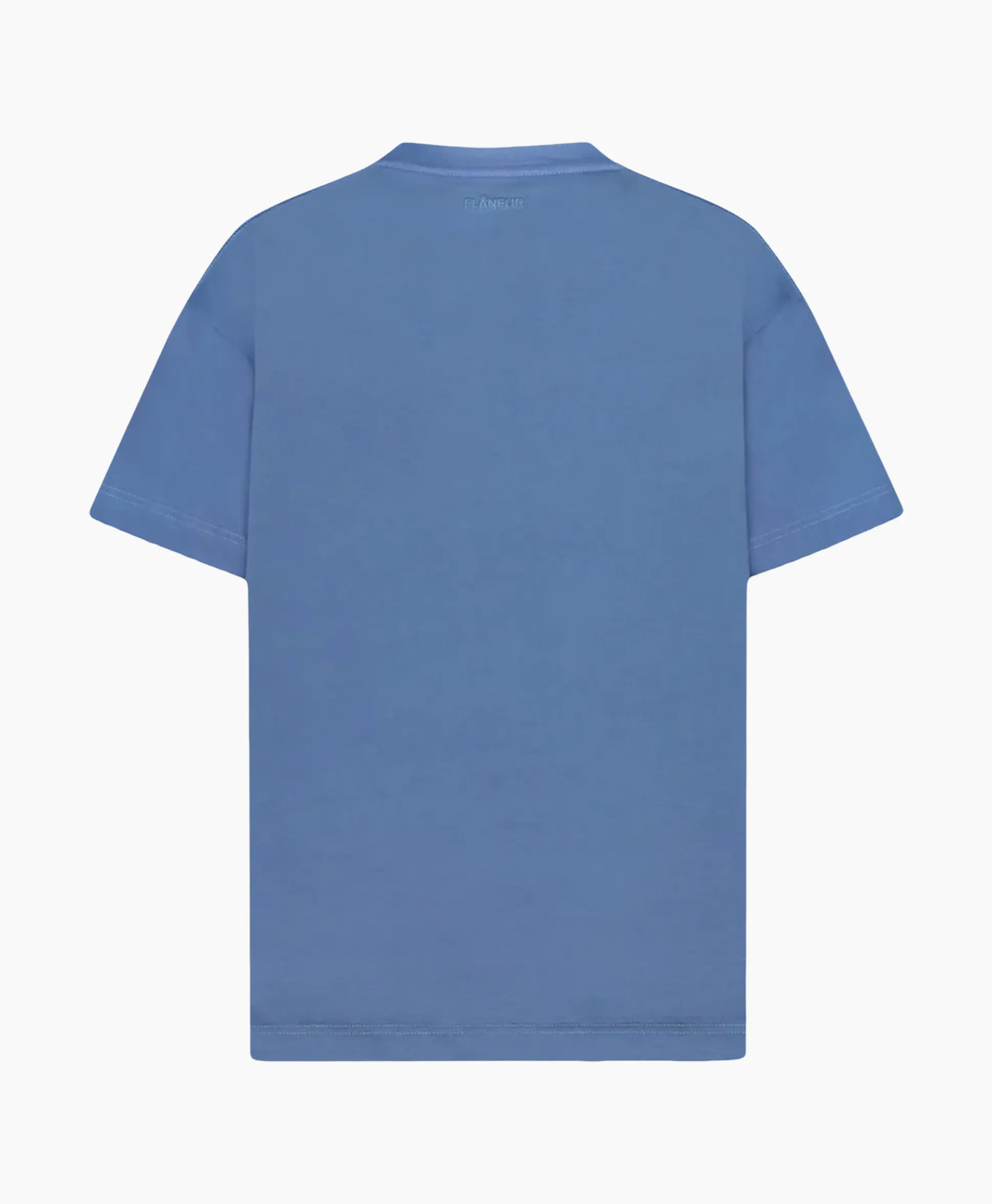 Online Flaneur T-Shirt Korte Mouw Floral Watercolor Blauw Heren T-Shirts