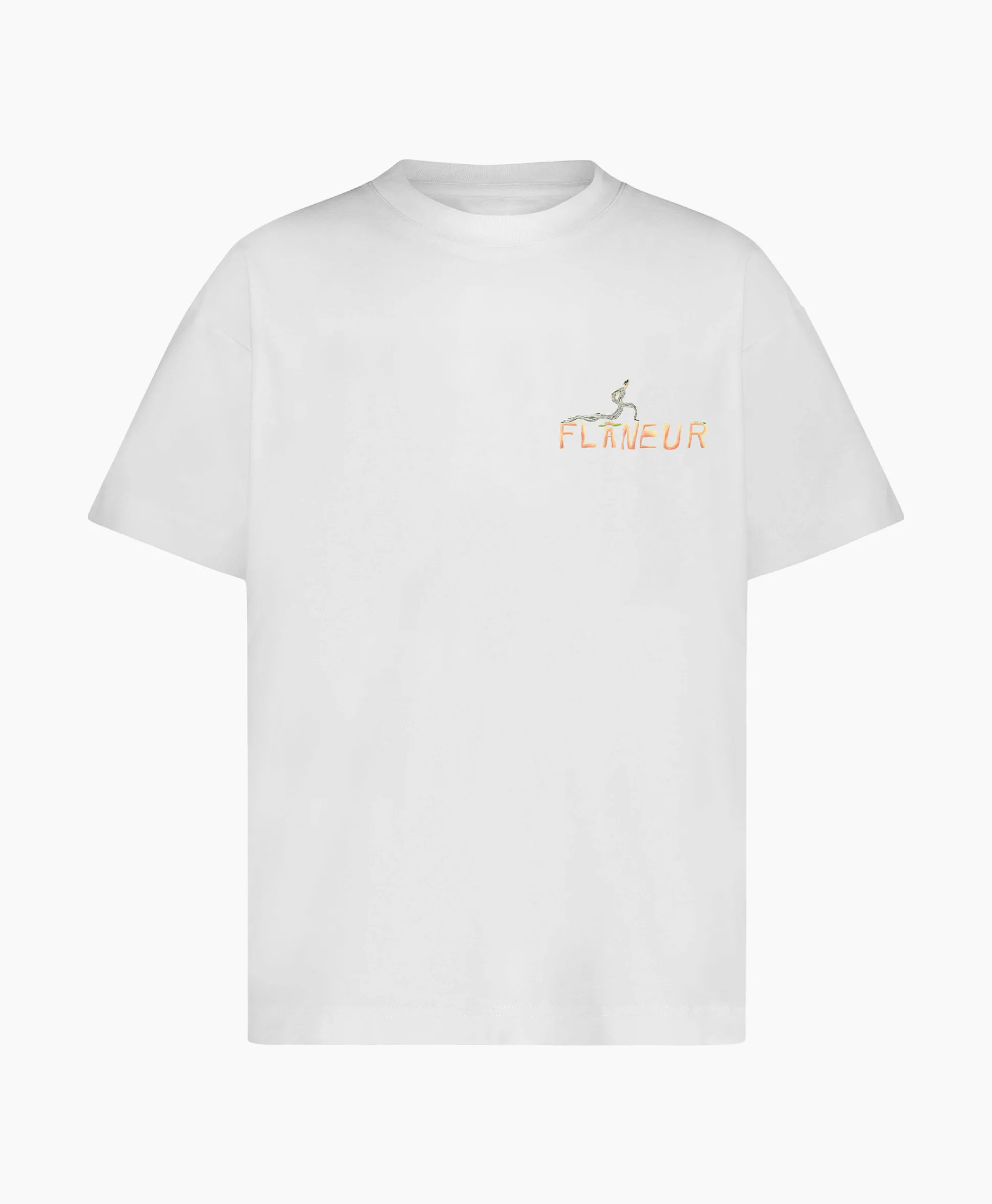 Sale Flaneur T-Shirt Korte Mouw Passage Of Time Wit Heren T-Shirts
