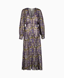 Hot Maxi Jurk Print Fil Coup Long Dress Norther Light Blauw Dames Jurken