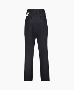 New Broek Golden M Wide Legs Compact Gabardine Wool Donker Blauw Heren Broeken