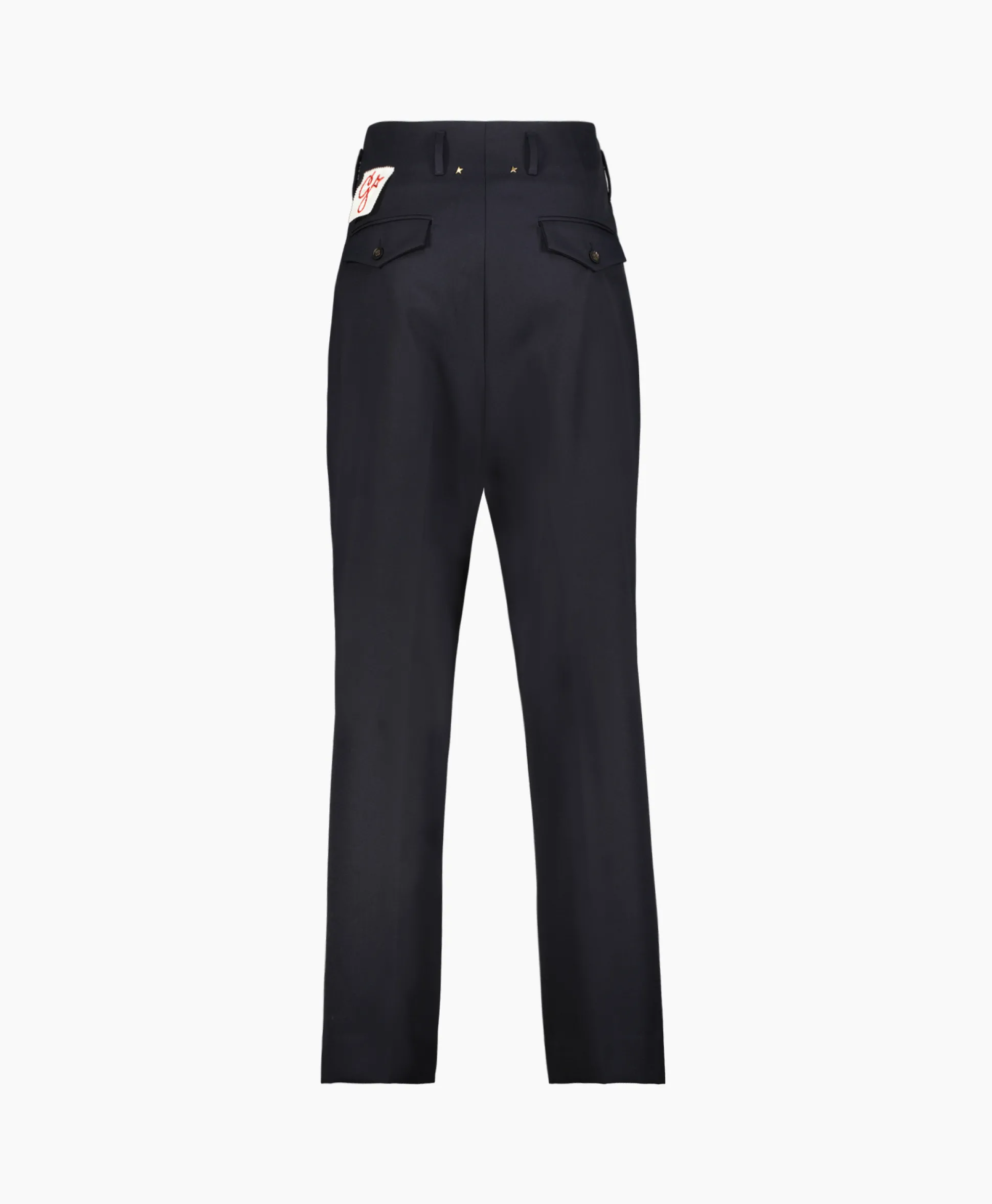 New Broek Golden M Wide Legs Compact Gabardine Wool Donker Blauw Heren Broeken