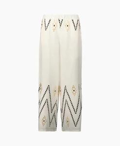 Shop Pantalon Zig Zag Elastic Waist Ivoor / Naturel Dames Broeken