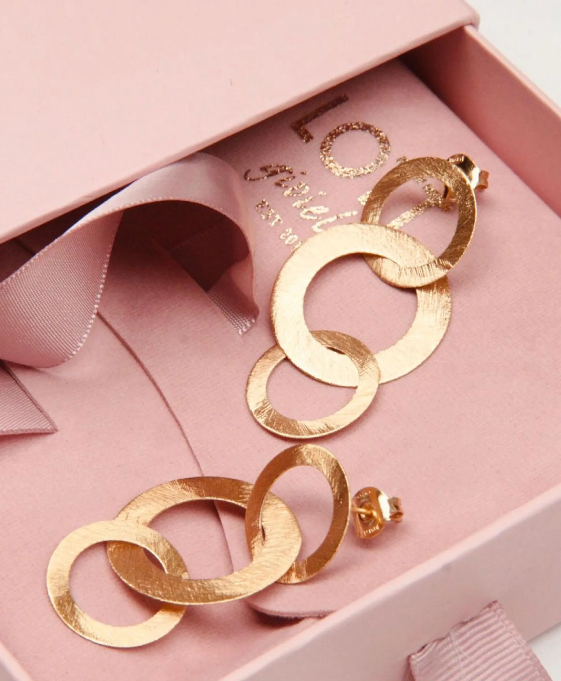 Clearance Oorbellen Tripple Rounde Op Goud Dames Sieraden