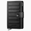 Discount Portemonnee Premium Miniwallet Emboss Lines Black Zwart Heren Portemonnees