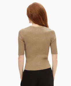 Store Top Mala 2/4 Knit O-Neck B Noos Licht Grijs Dames T-Shirts & Tops