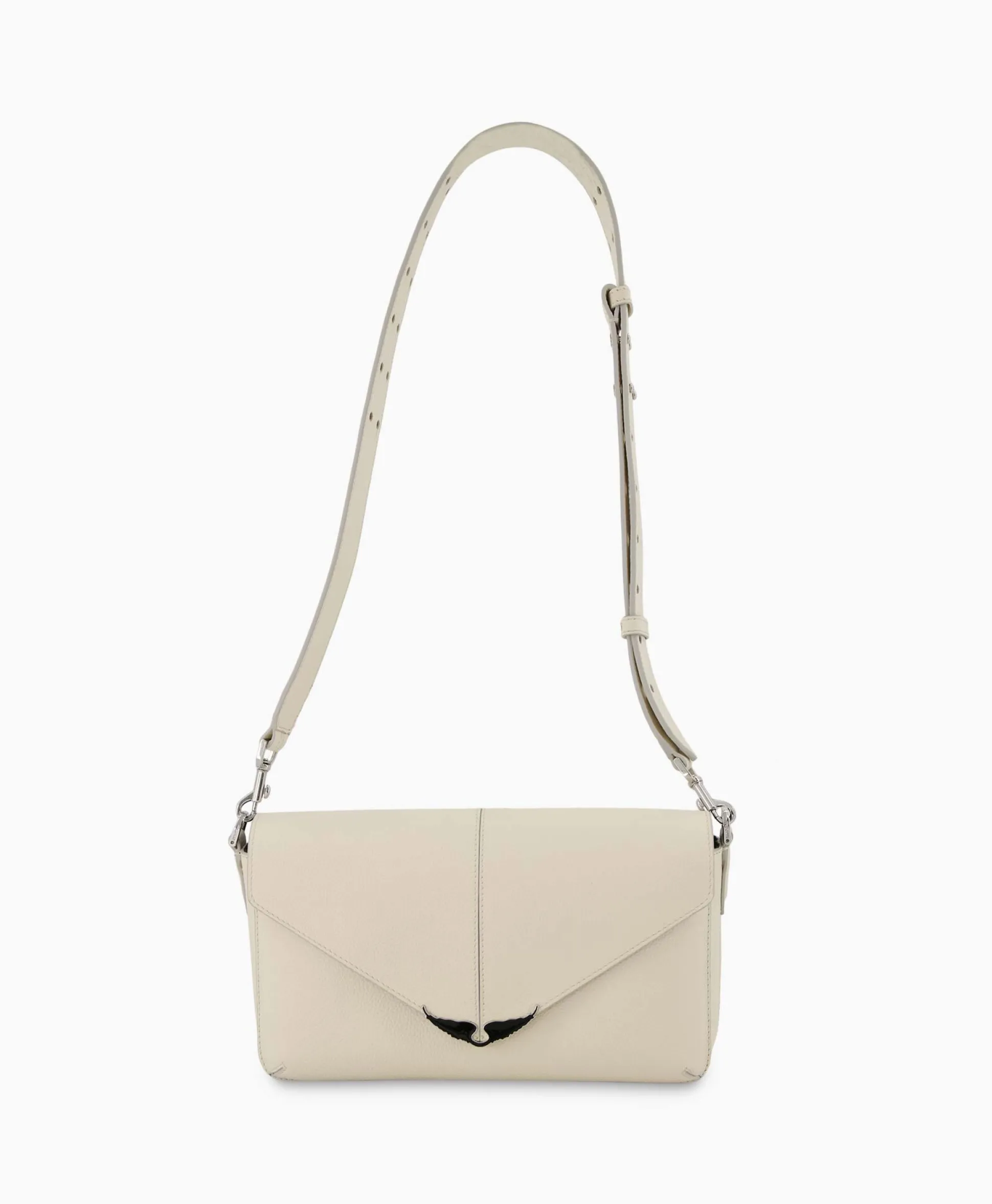 Discount Zadig & Voltaire Crossbody Tas Borderline Daily Grained Leath Ecru Dames Tassen